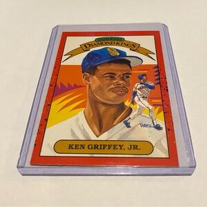 Ken Griffey Jr 1990 Diamond Kings Donruss Baseball Card #4 wrong year on back